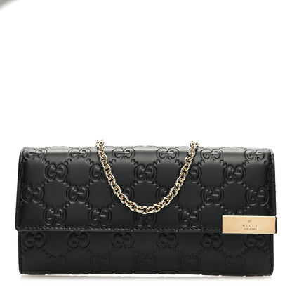 Gucci Guccissima Signature Dice Chain Wallet Black 1 of 9