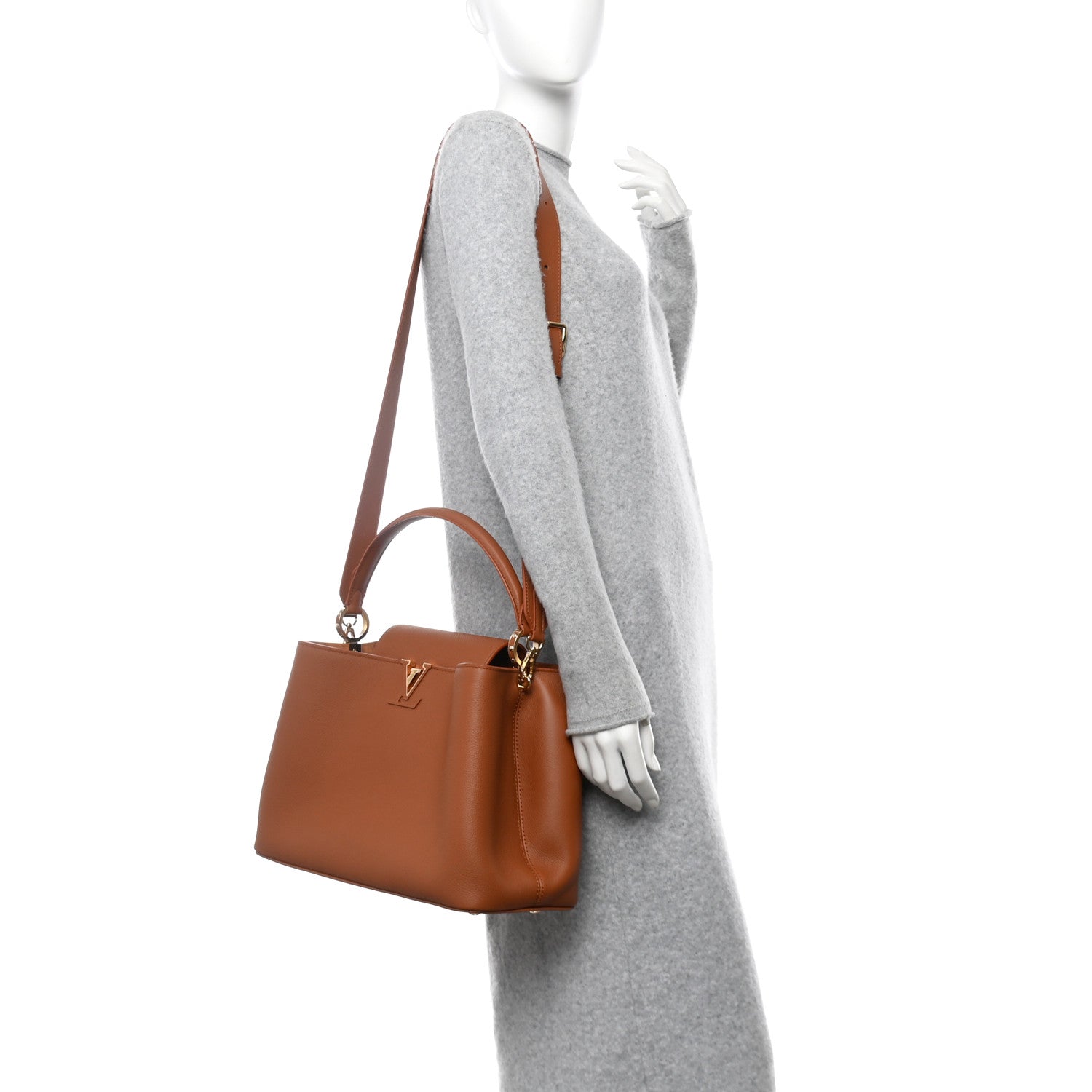 Louis Vuitton Smooth Grained Calfskin Capucines GM Souple Cognac 2 of 10