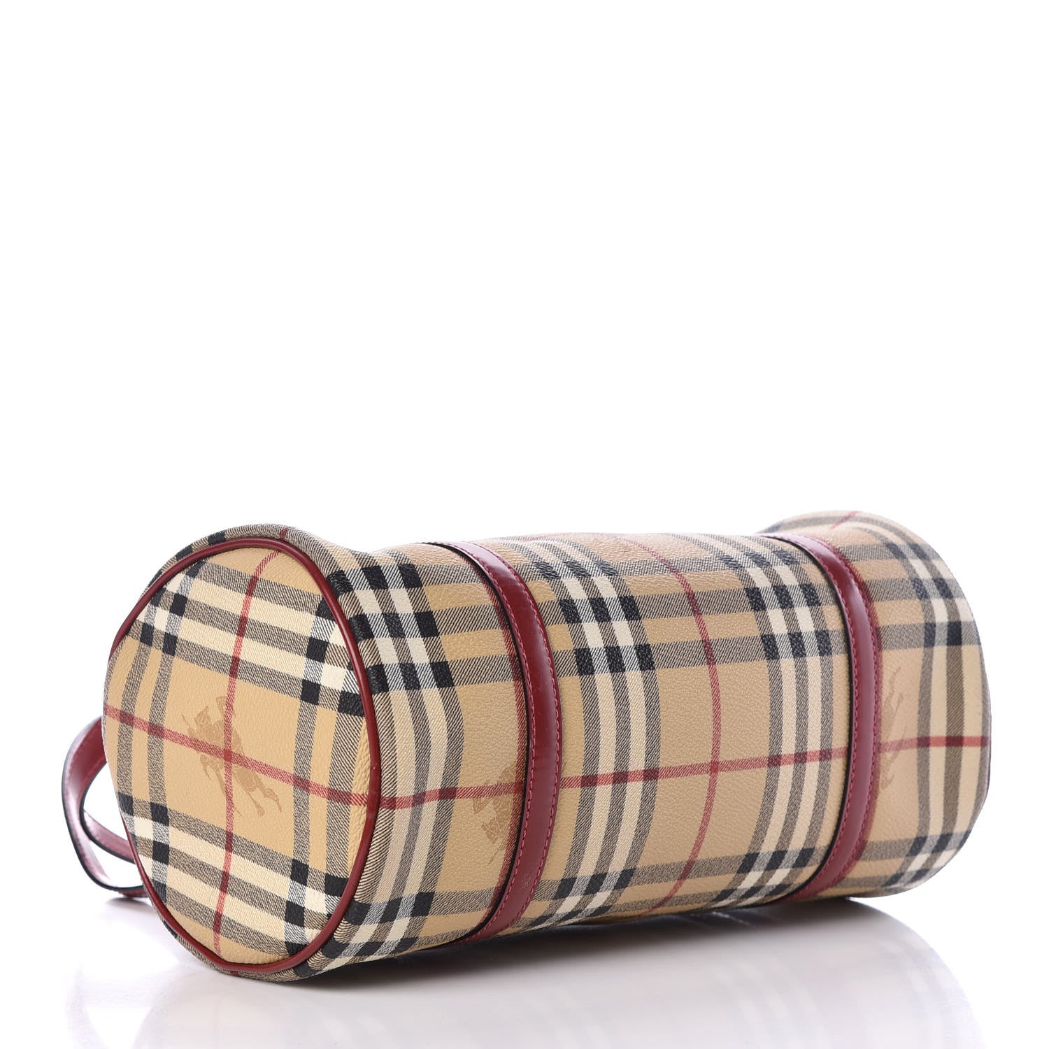 Burberry Haymarket Check Barrel Bag Red 4 of 11