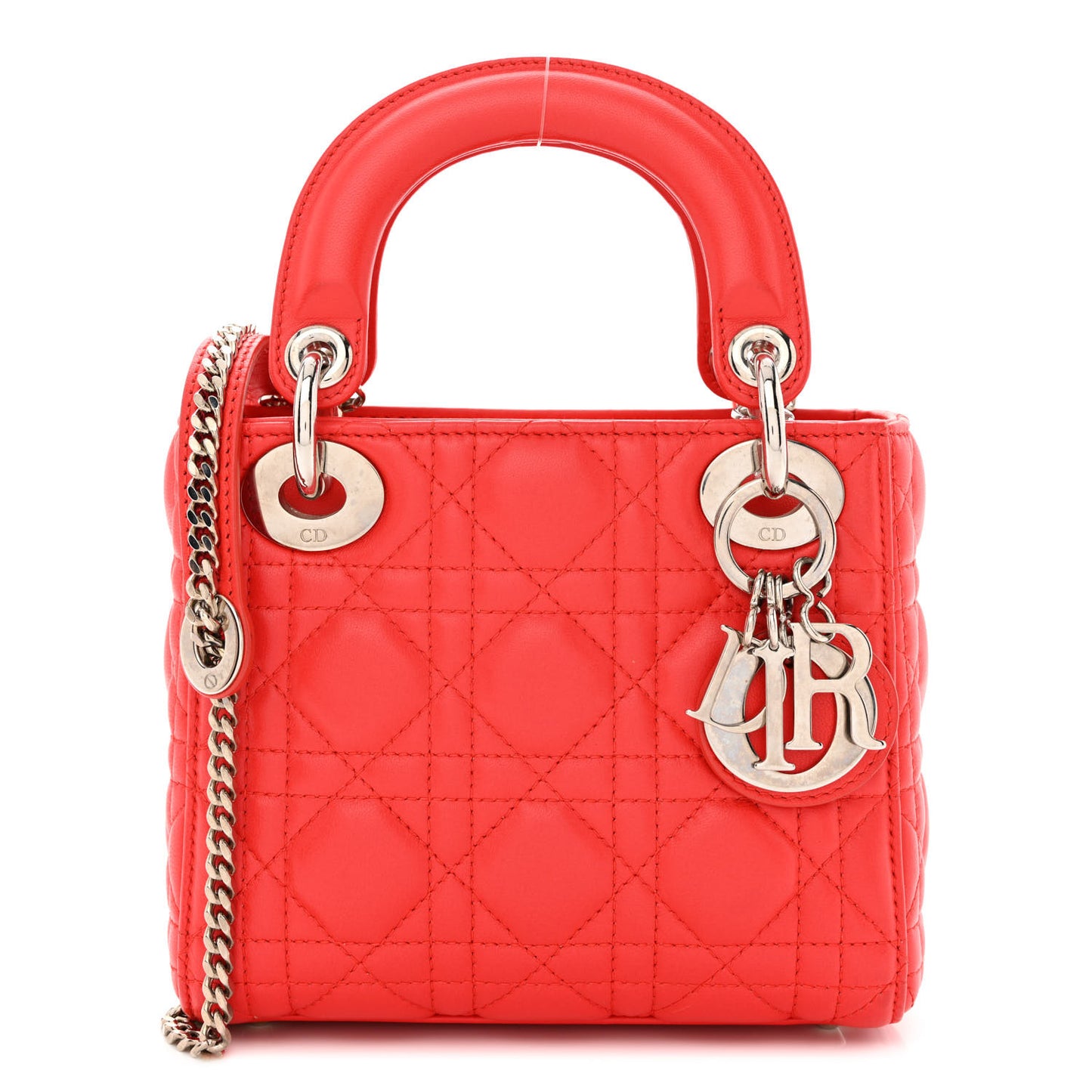 Lambskin Cannage Mini Lady Dior Red