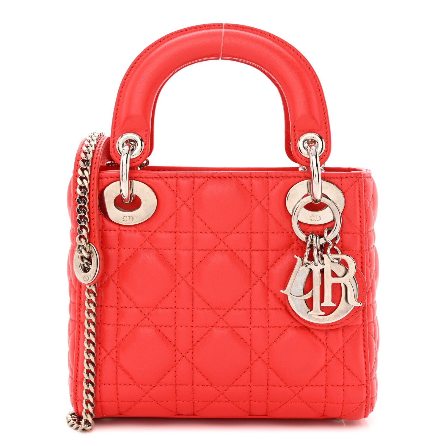 Christian Dior Lambskin Cannage Mini Lady Dior Red 1 of 12