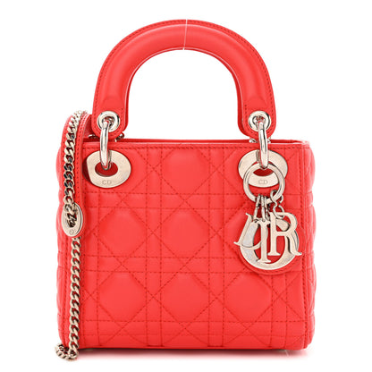 Christian Dior Lambskin Cannage Mini Lady Dior Red 1 of 12