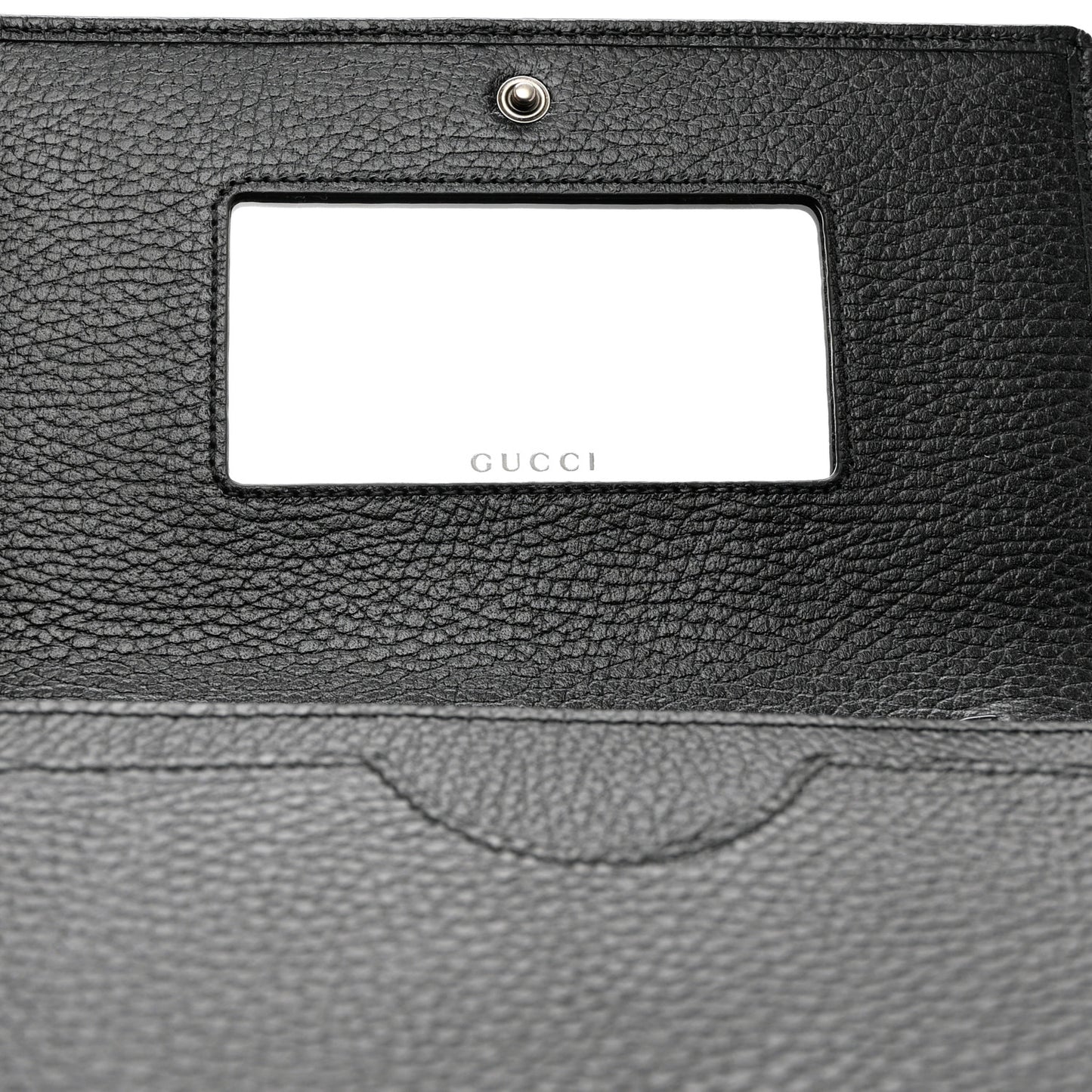 Dollar Calfskin Enamel Monochrome Mini GG Marmont Chain Wallet Black