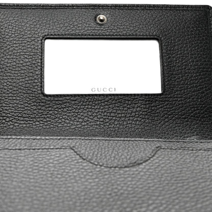 Gucci Dollar Calfskin Enamel Monochrome Mini GG Marmont Chain Wallet Black 7 of 8