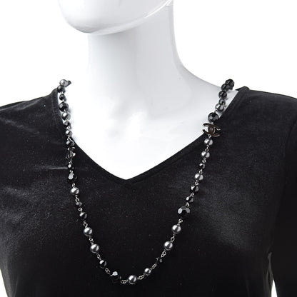 Chanel Ruthenium Bead CC Long Necklace Black 2 of 5