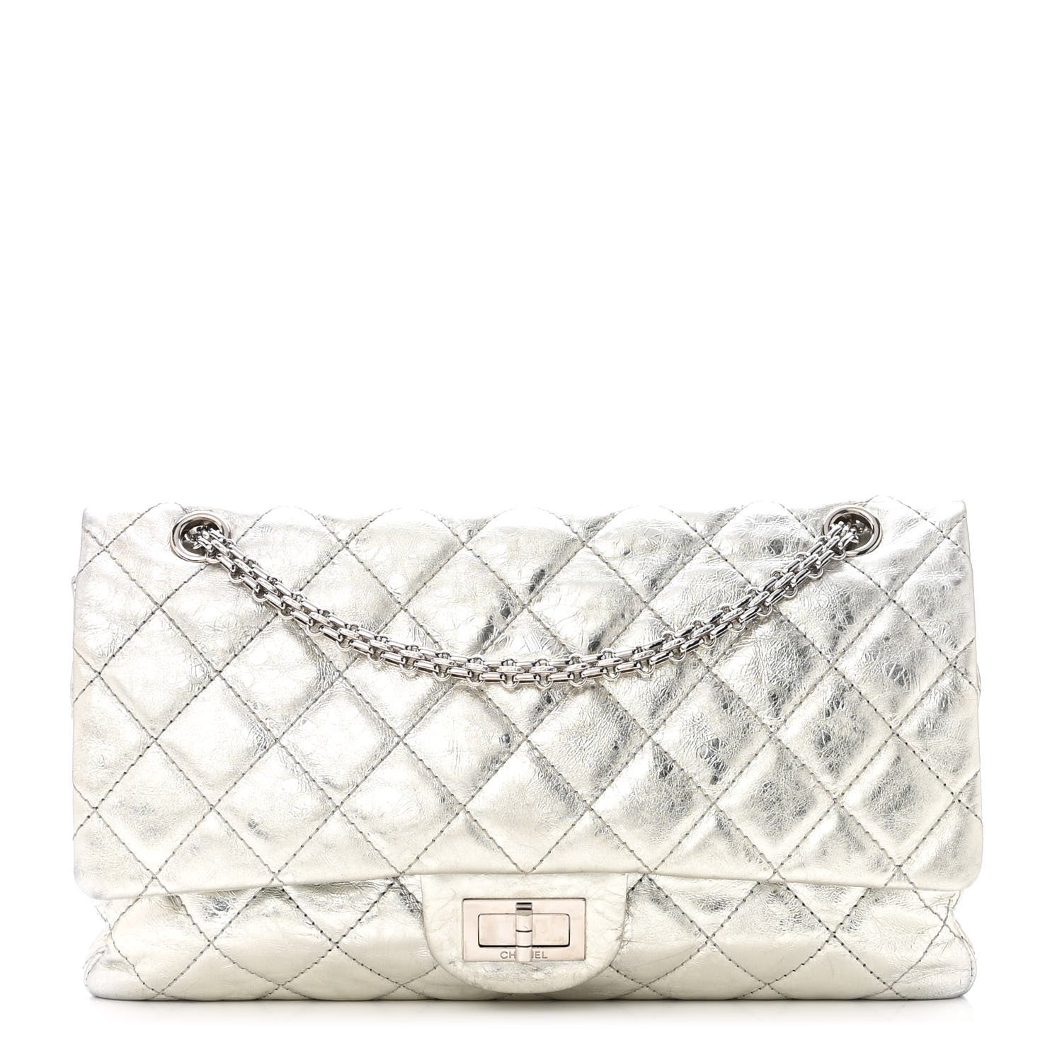 Chanel Metallic Aged Calfskin Quilted 2.55 Reissue 227 Flap Silver 1 of 8