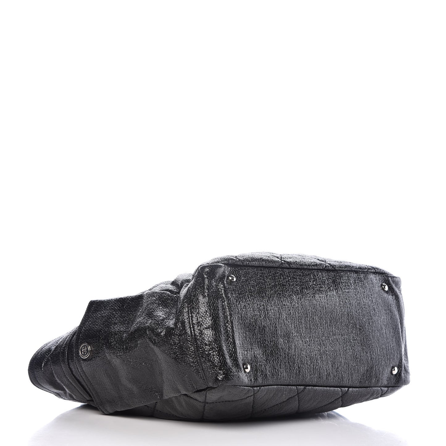Coated Canvas Quilted Large Paris Biarritz Tote Black