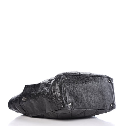 Chanel Coated Canvas Quilted Large Paris Biarritz Tote Black 4 of 9