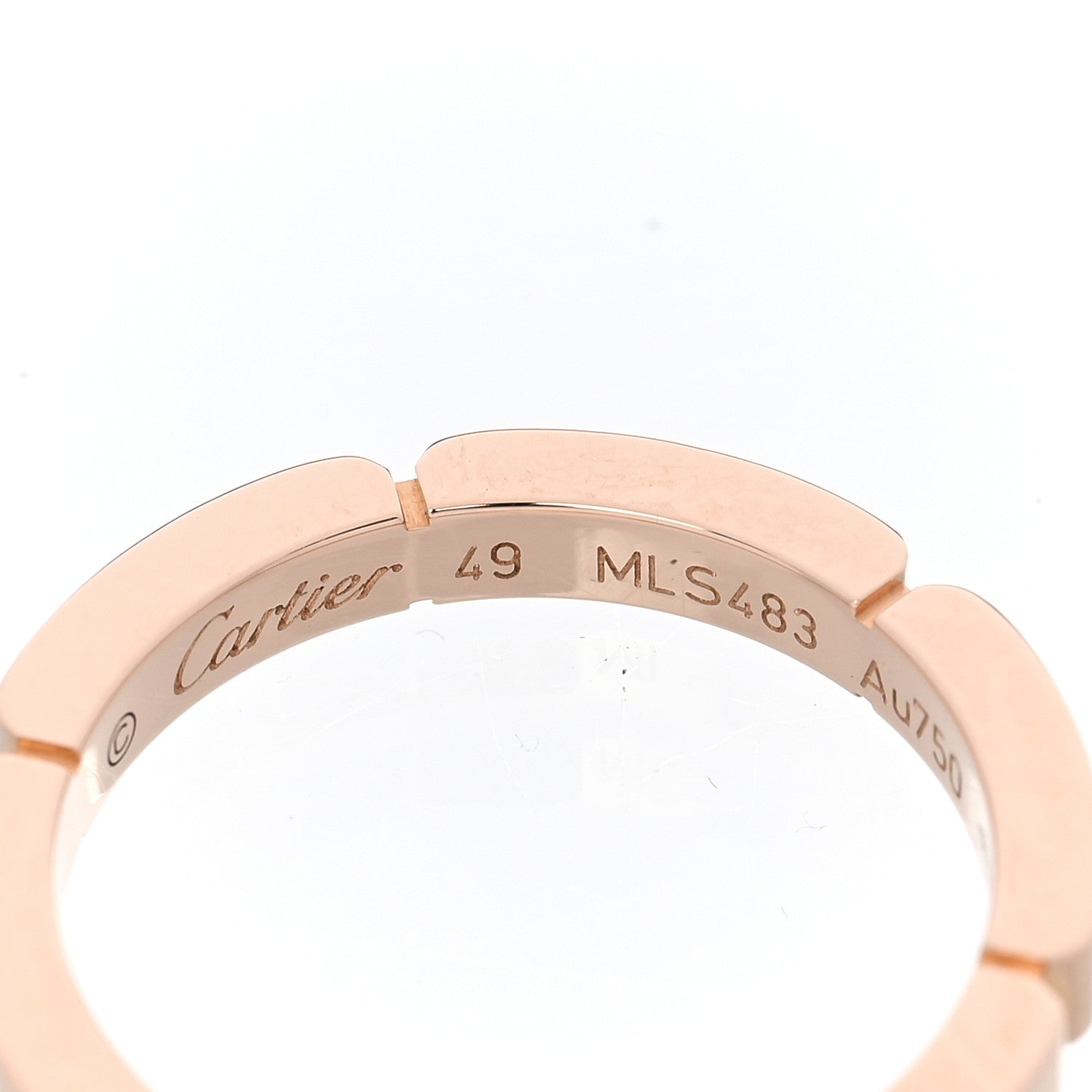 Cartier 18K Pink Gold Diamond Maillon Panthere Wedding Band Ring 49 5 4 of 5