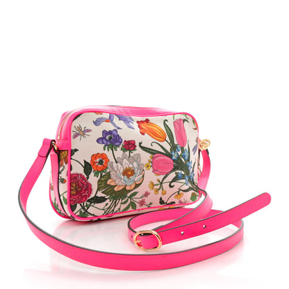 Gucci Canvas Flora Floral Shoulder Bag White Fuchsia Fluo 3 of 13