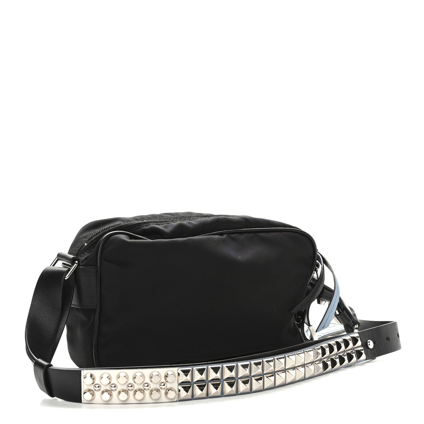 Tessuto Nylon Studded New Vela Shoulder Bag Black Astrale