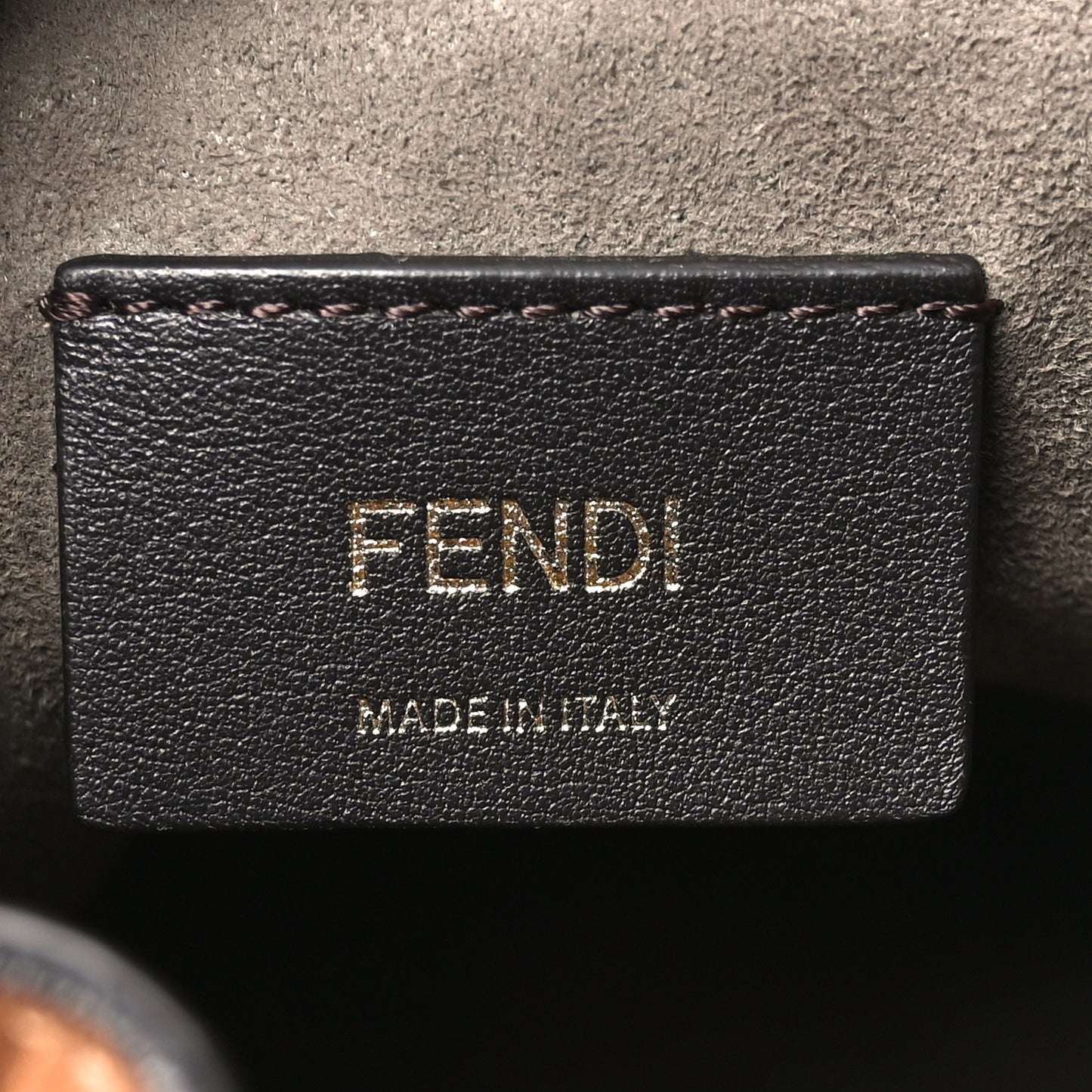 Vitello Cristallo Nature F is Fendi FF 1974 Embossed Mini Mon Tresor Bucket Bag Cuoio