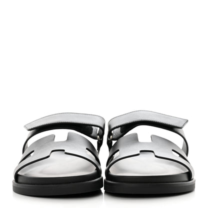 Hermes Calfskin Womens Chypre Sandals 38.5 Black 2 of 8