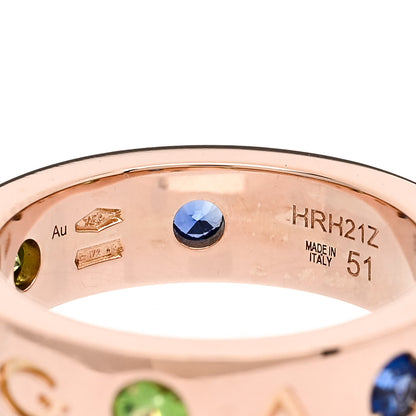 Bulgari 18K Rose Gold Diamond Sapphire Tsavorite Garnet Roman Sorbet Band Ring 51 5.75 4 of 4