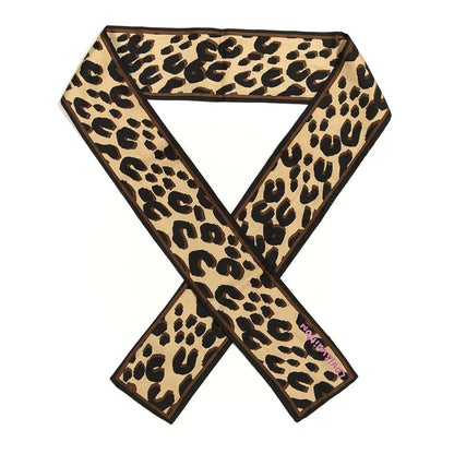 Louis Vuitton Silk Leopard Bandeau Scarf Marron 1 of 3