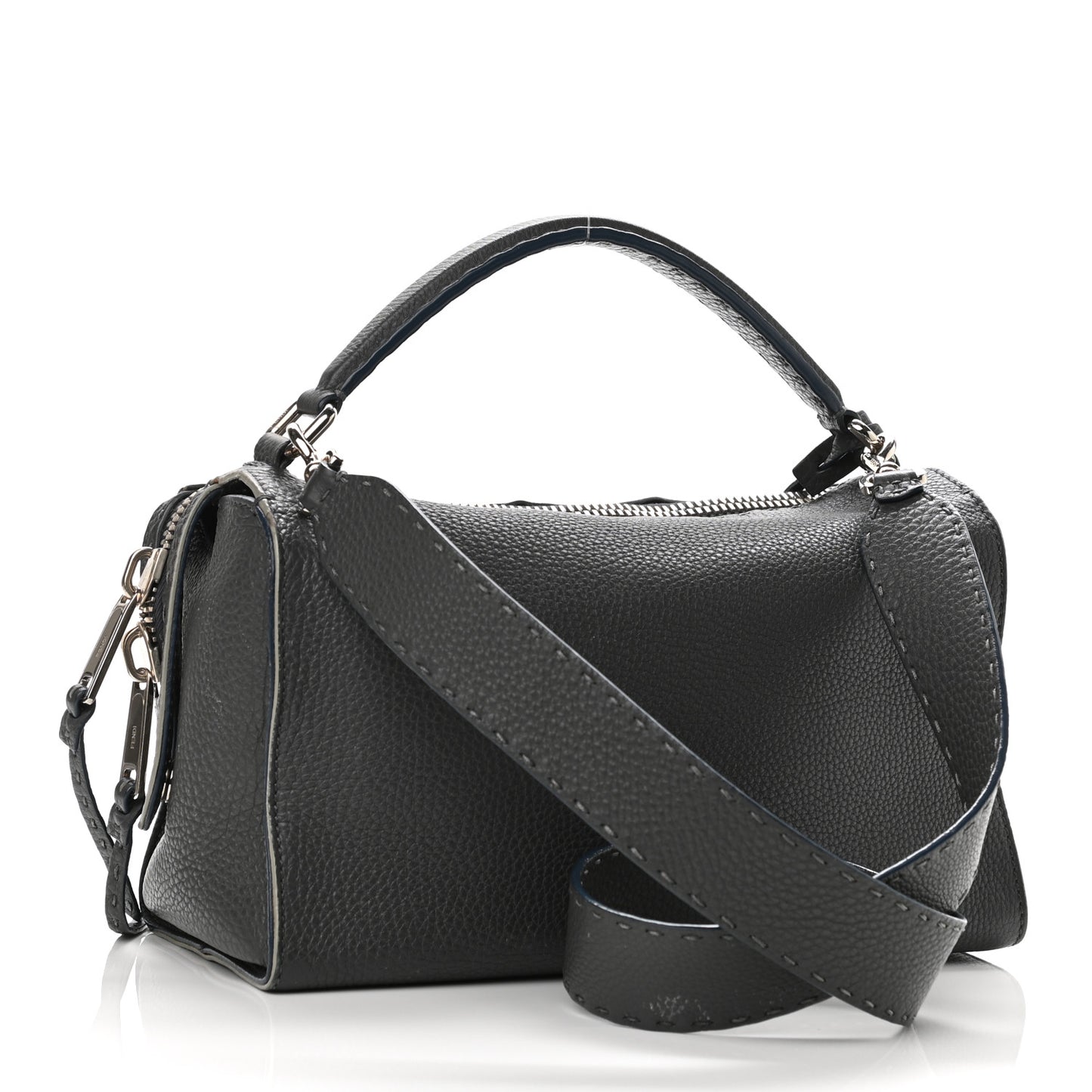 Cuoio Romano Selleria Lei Boston Tote Asfalto