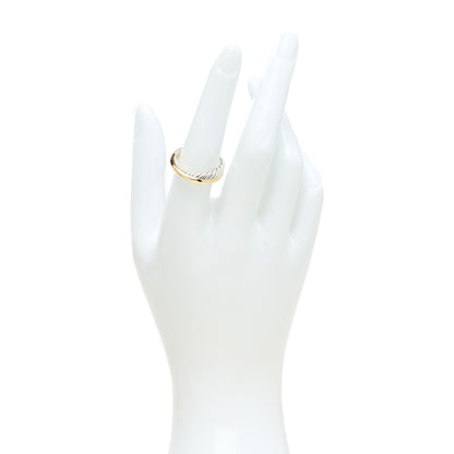 David Yurman Sterling Silver 18K Yellow Gold Narrow Crossover Ring 54 7 2 of 4