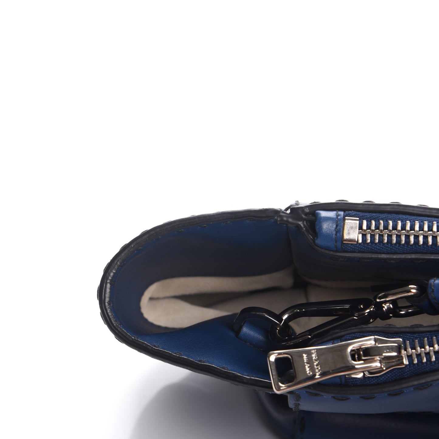 City Calf Small Hand Stitched Galleria Double Zip Tote Bleuette