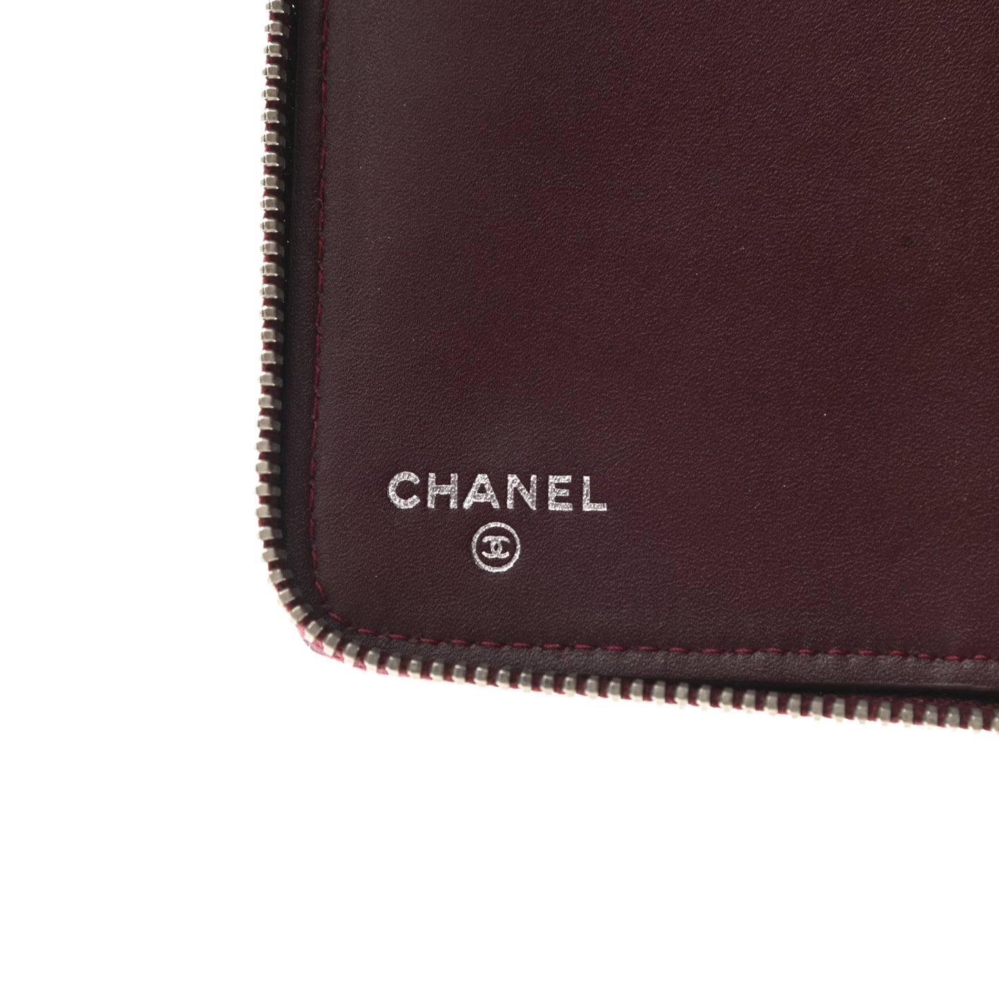 Patent Quilted Large Brilliant Zip Around Organizer Wallet Dark Red