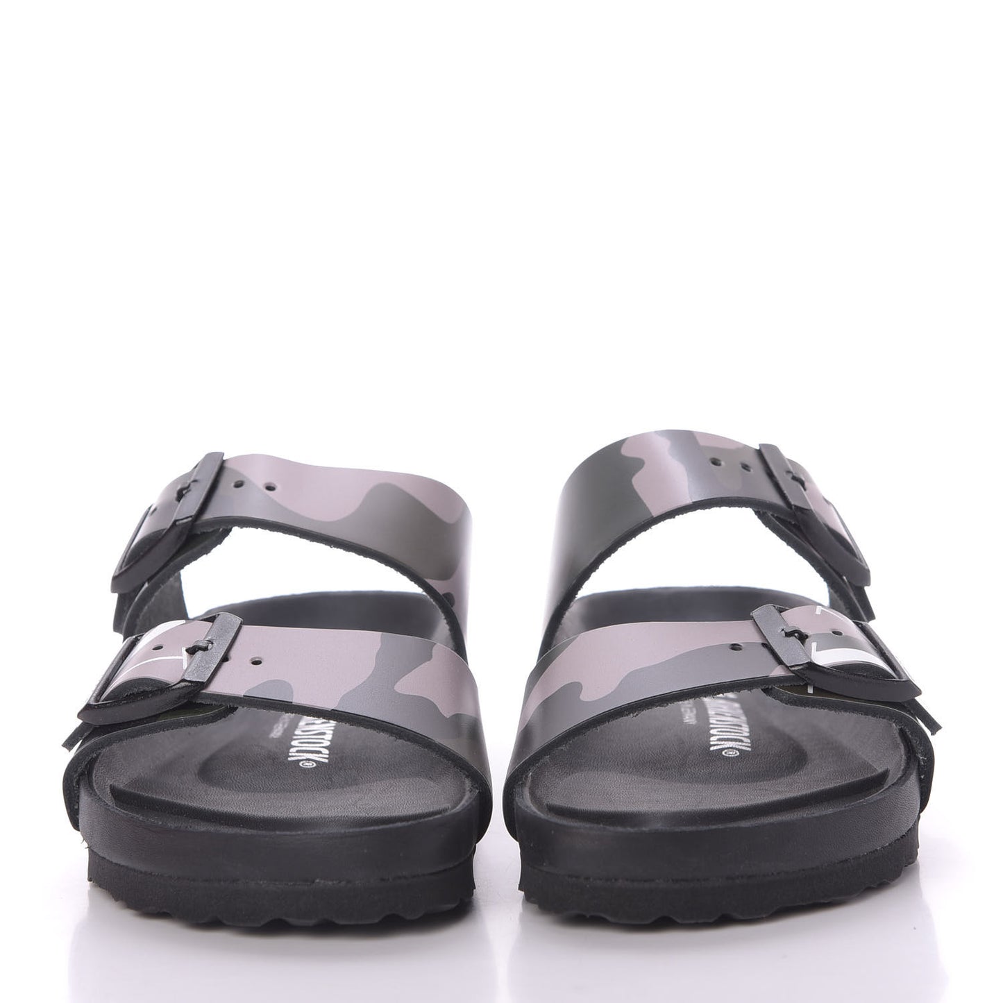 X BIRKENSTOCK Calfskin VLTN Arizona Slide Sandals 37 Army Green Poudre