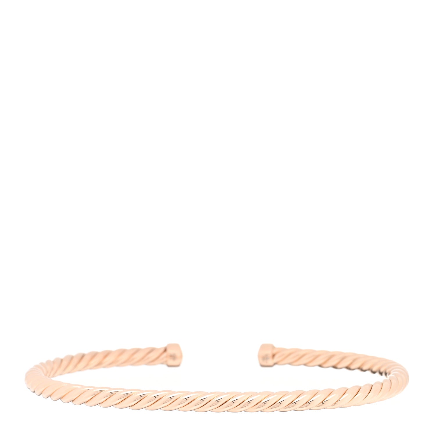 David Yurman 18K Rose Gold 4mm Cable Classics Cuff Bracelet 2 of 4