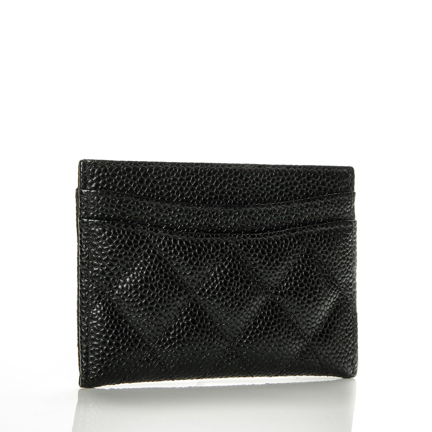 Caviar Quilted Card Holder Black