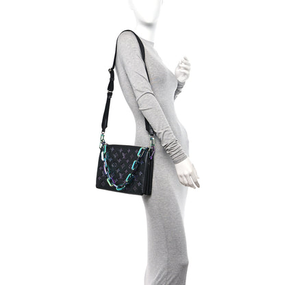 Louis Vuitton Lambskin Embossed Monogram LV Ski Coussin PM Black Multicolor 2 of 12