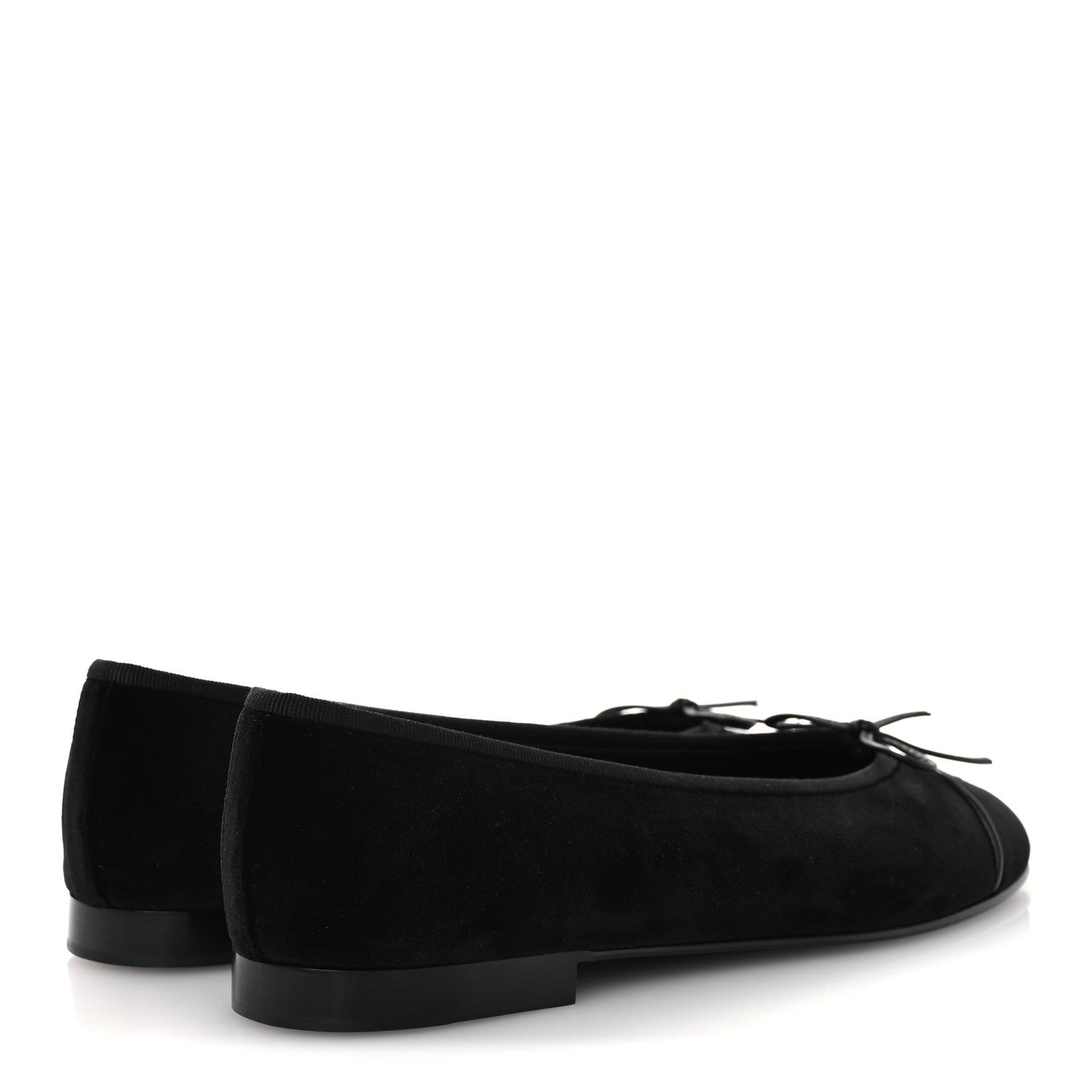 Chanel Velvet Cap Toe Ballerina Flats 40 Black 5 of 12
