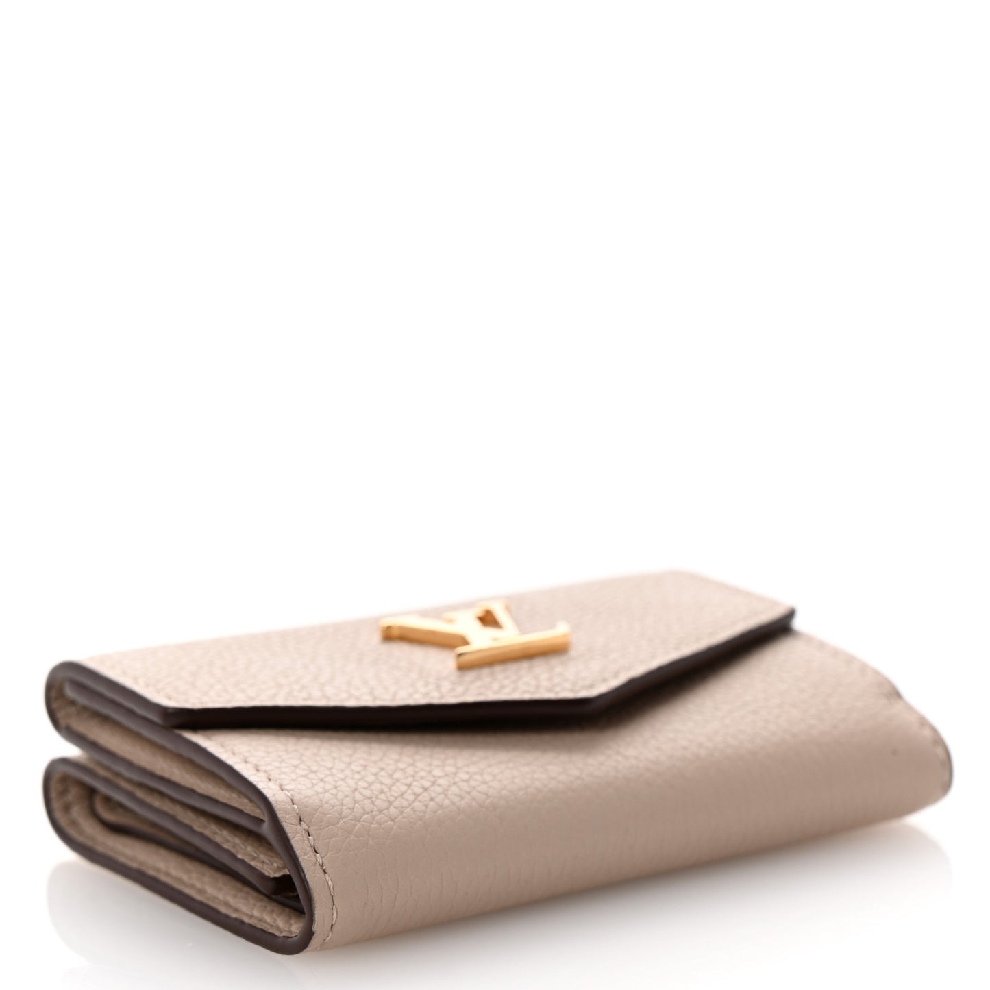 Calfskin Lockmini Wallet Greige