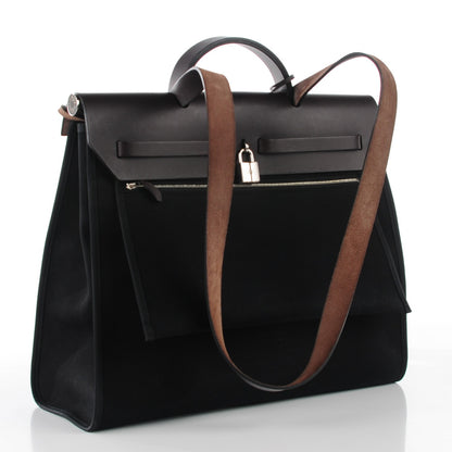 Hermes Toile Vache Hunter Herbag Zip 39 Black 11 of 17