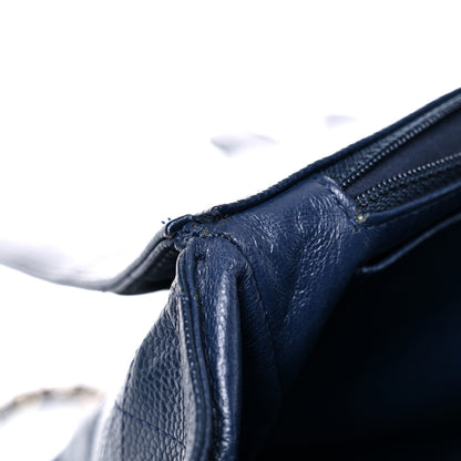 Chanel Caviar Quilted Jumbo Double Flap Navy Blue 17 of 25