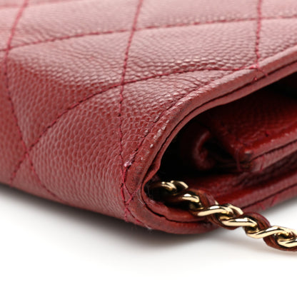 Chanel Caviar Quilted Golden Class Wallet On Chain WOC Red 15 of 17
