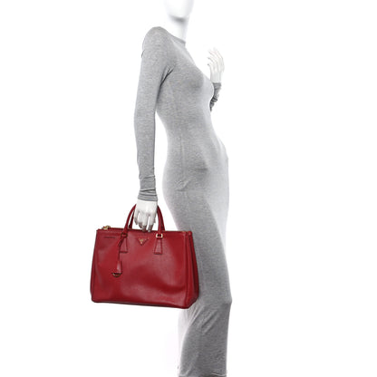 Prada Saffiano Large Galleria Double Zip Tote Fuoco 3 of 11