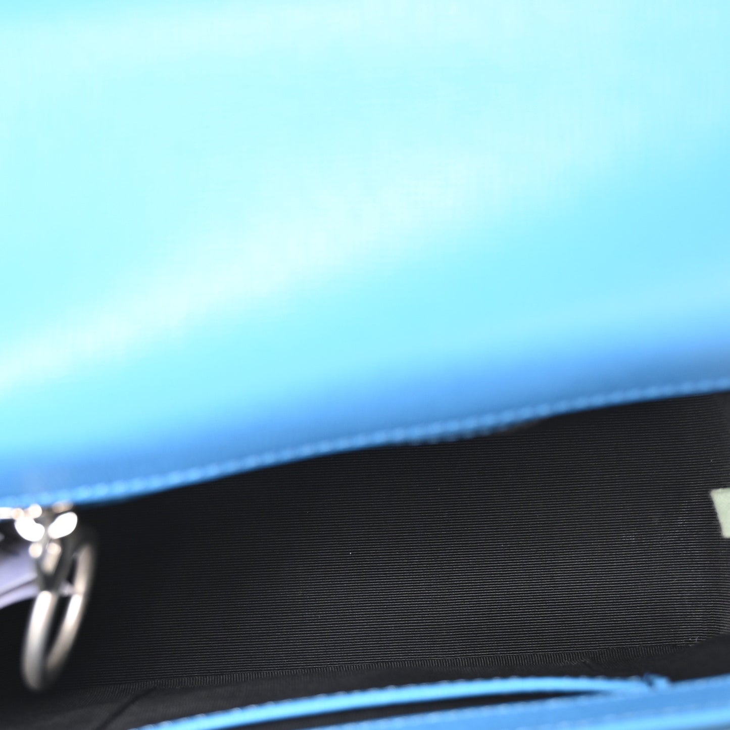 Calfskin Binder Clip Bag Blue
