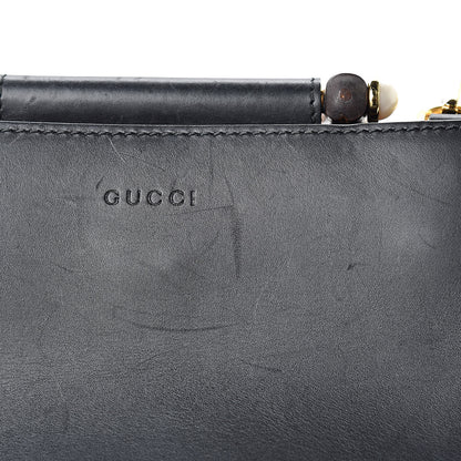 Gucci Nappa Bamboo Web Mini Nymphaea Top Handle Bag Black 12 of 17