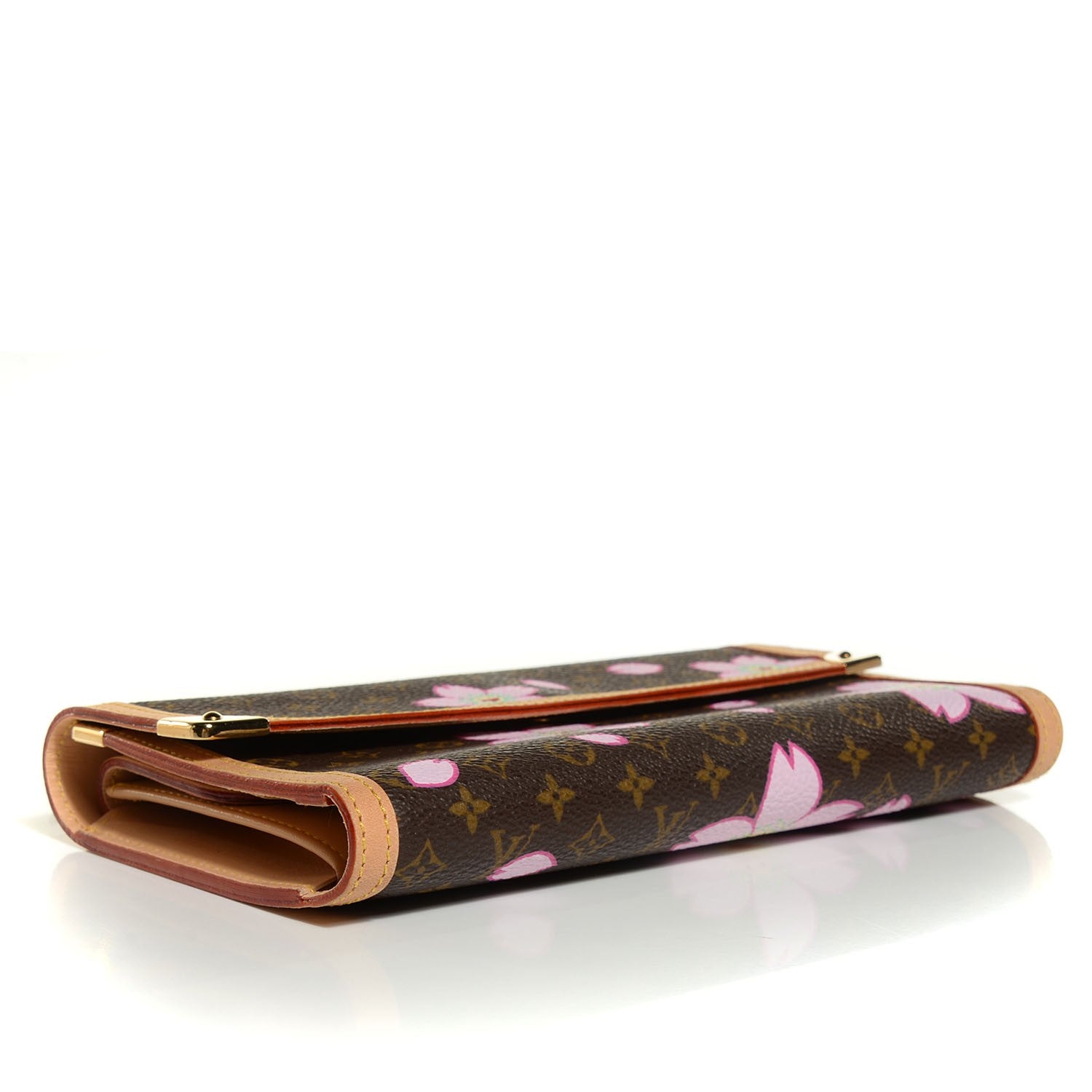 Louis Vuitton Monogram Cherry Blossom Porte Tresor International Wallet Brown 4 of 8