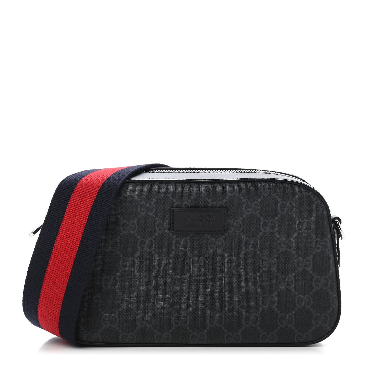 GG Supreme Monogram Web Shoulder Bag Black Grey