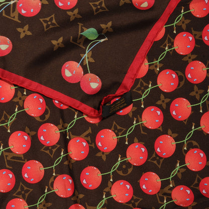 Louis Vuitton Silk Monogram Cerises Scarf 5 of 6
