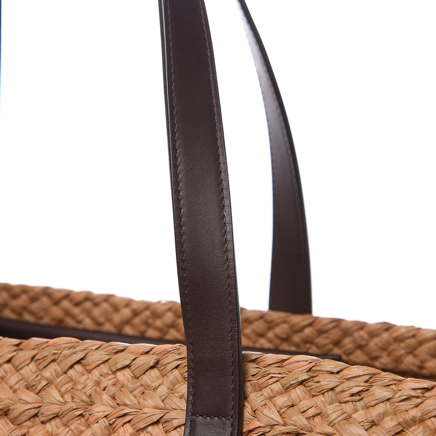 Raffia Calfskin Medium Panier Tote