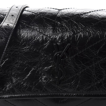 Saint Laurent Crinkled Calfskin Matelasse Monogram Niki Body Bag Black 12 of 12
