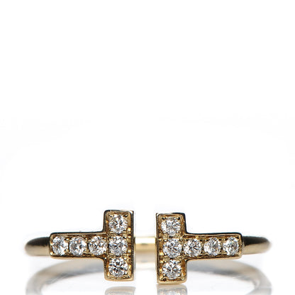 Tiffany 18K Yellow Gold Diamond T Wire Ring 52 6 1 of 5