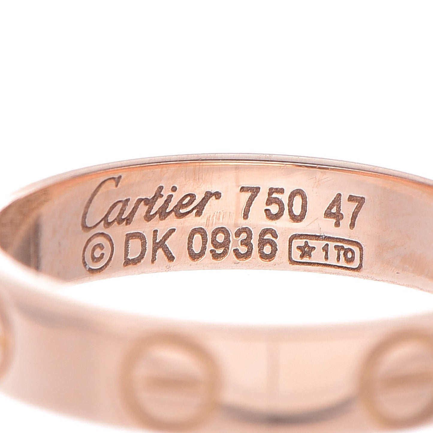 18K Pink Gold 3.5mm LOVE Wedding Band Ring 47 4