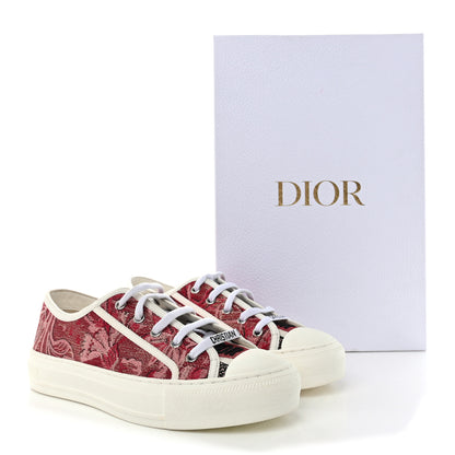 Christian Dior Denim Brocart Embroidered Walk'N'Dior Low Top Sneakers 37 Cherry 13 of 13