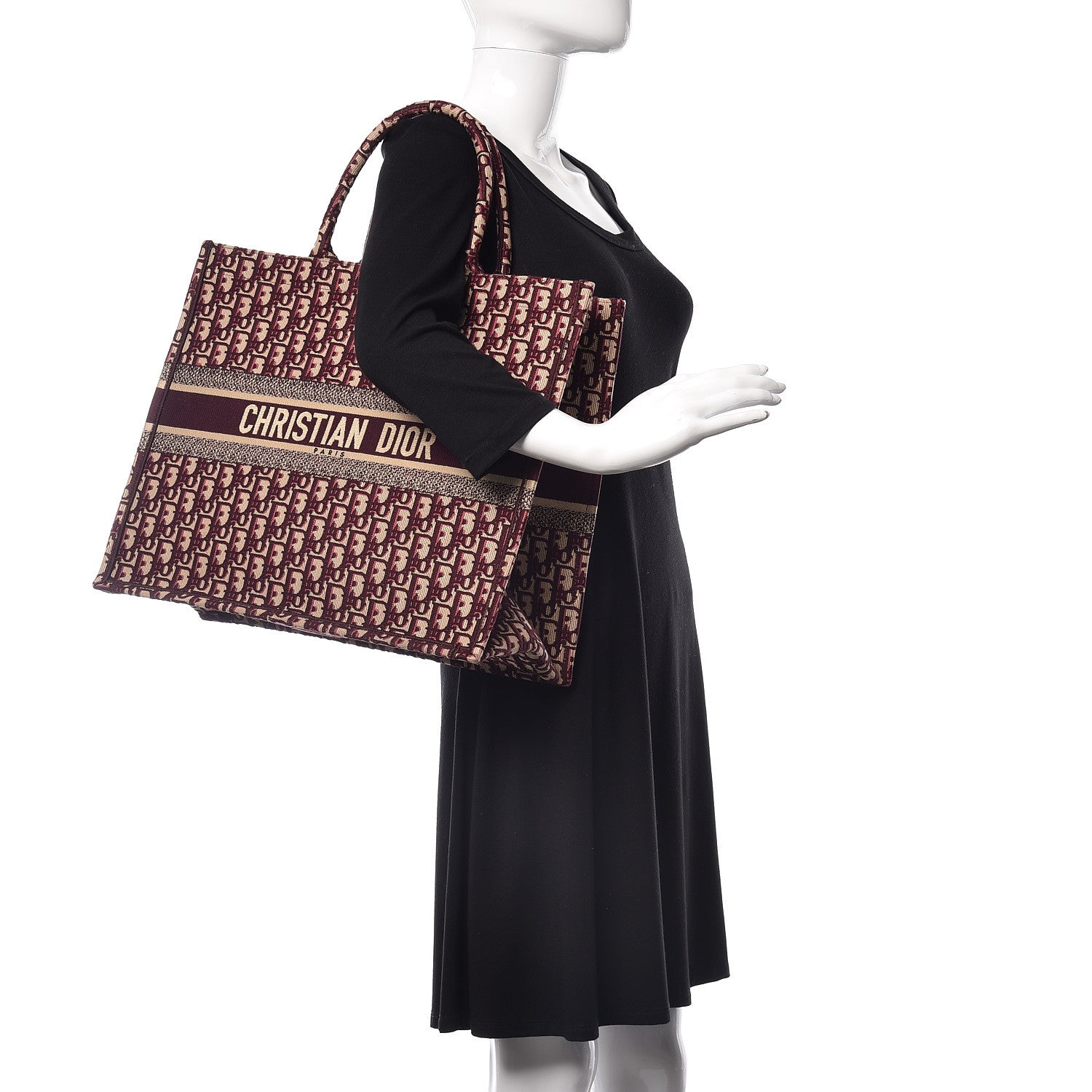 Christian Dior Oblique Large Book Tote Burgundy Multicolor 2 of 10