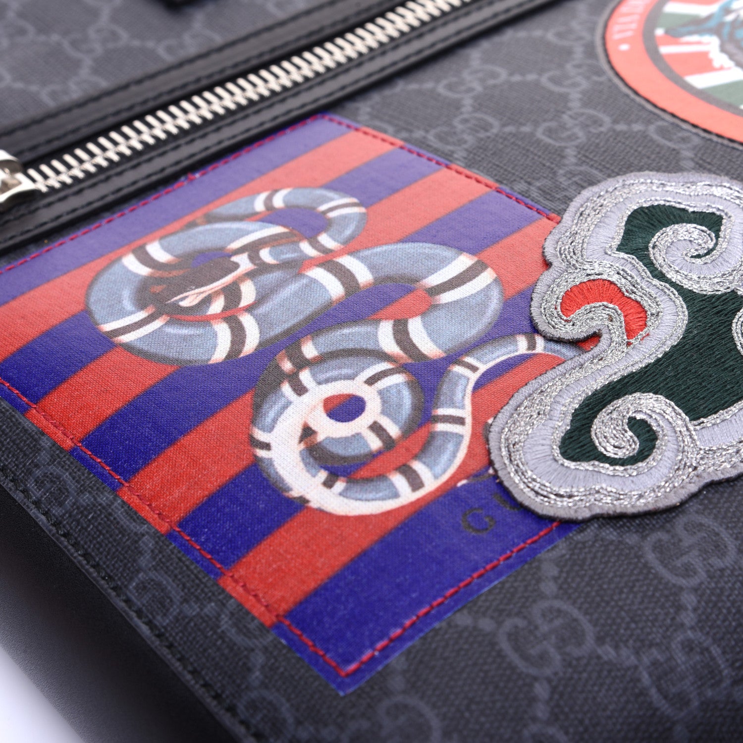 Gucci GG Supreme Monogram Night Courrier Flat Messenger Bag Black Multicolor 11 of 14