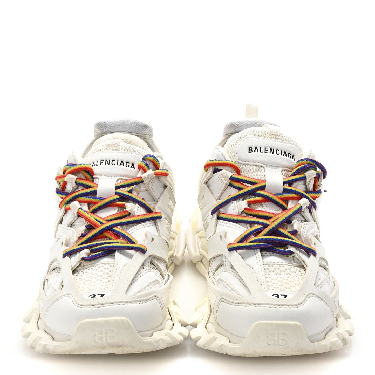 Rubber Mesh Fabric Monocolor Recycled Sole Womens Track Sneakers 37 White Multicolor