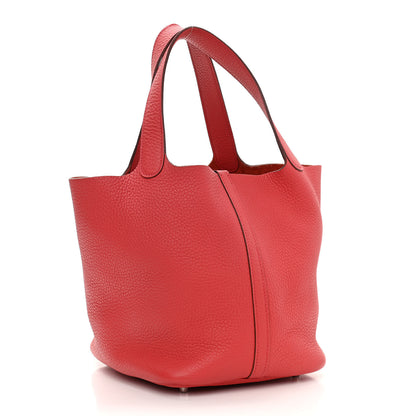 Hermes Taurillon Clemence Picotin Lock 22 MM Geranium 3 of 15