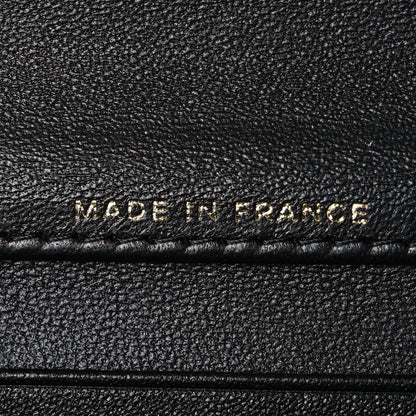 Chanel Calfskin Lizard Embossed Top Handle Long Clutch With Chain Black 7 of 12