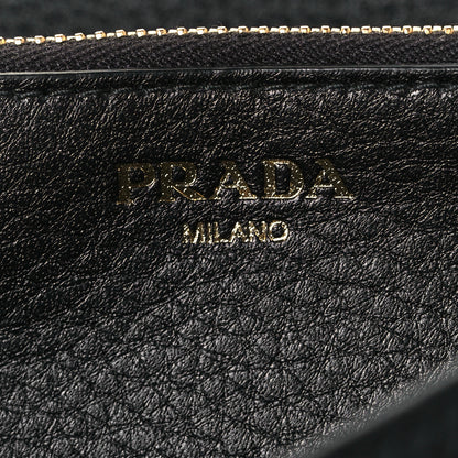 Prada Vitello Daino Continental Flap Wallet Black 7 of 10