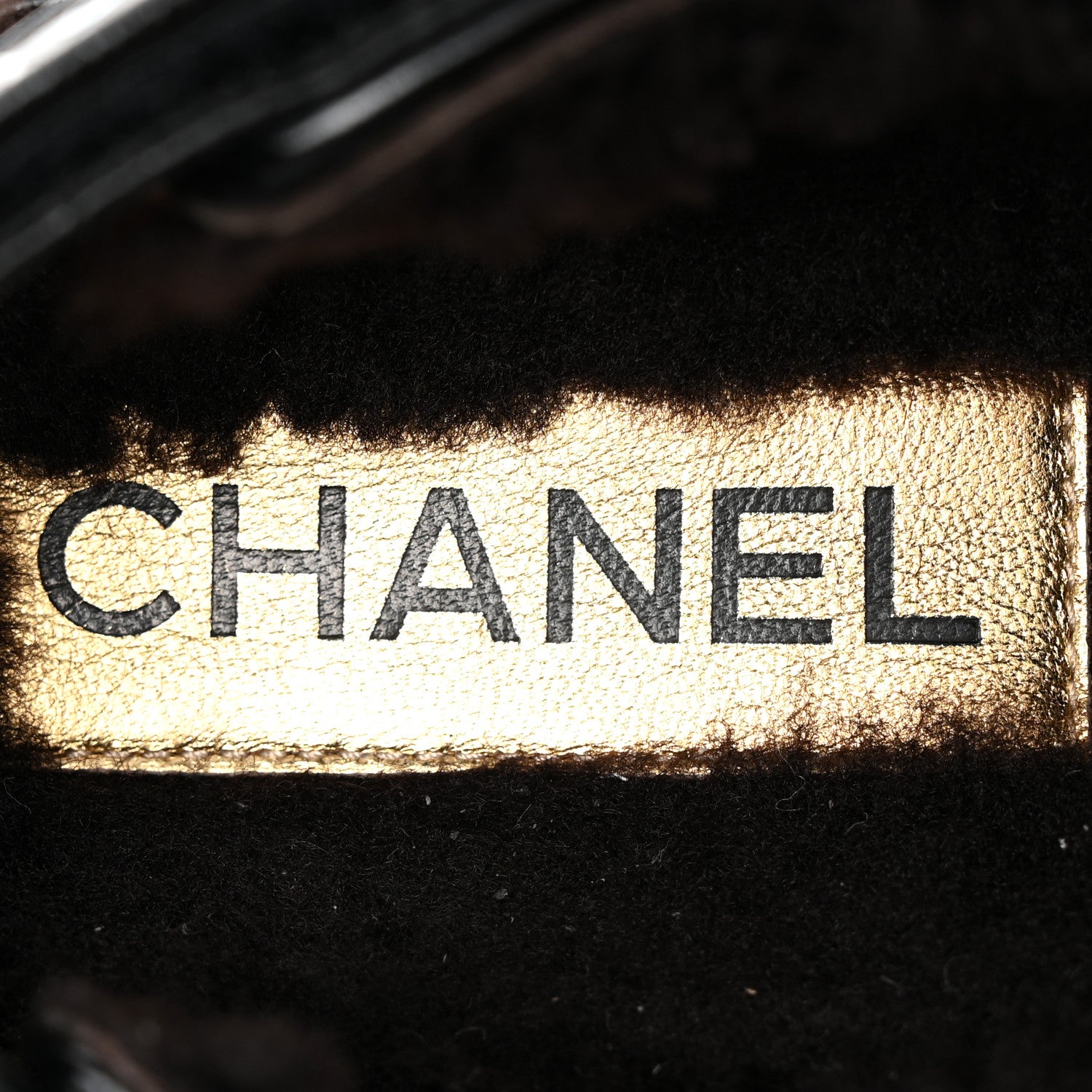 Chanel Laminated Lambskin Shearling Crystal CC Velcro Dad Platform Sandals 36 Black 8 of 12